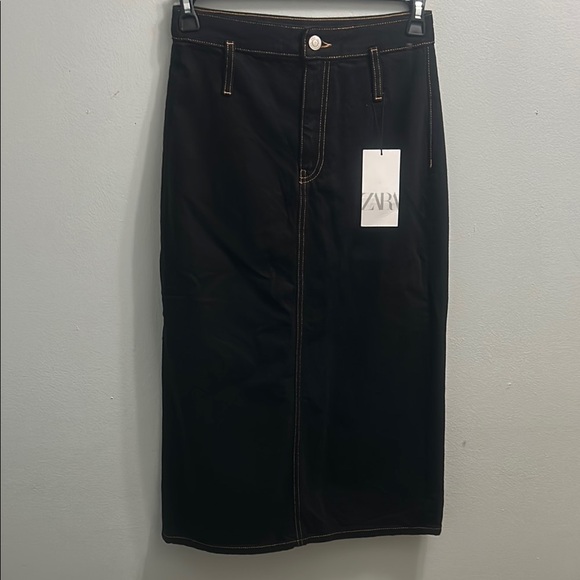 Zara Black Midi Pencil Skirt - Picture 1 of 6